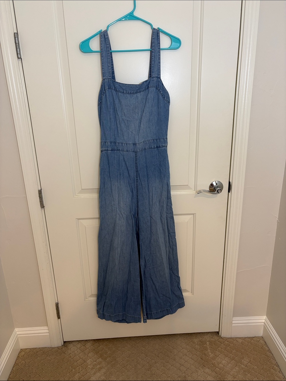 Madewell Light Denim Wide-Leg Denim Jumpsuit